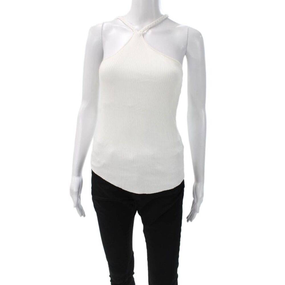 The Range Womens White Viscose Halter Basic Tank Sleeveless Size M